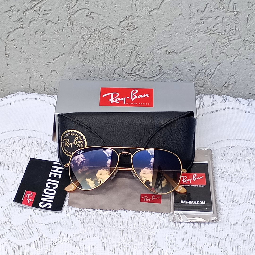 Lentes aviator gold blue